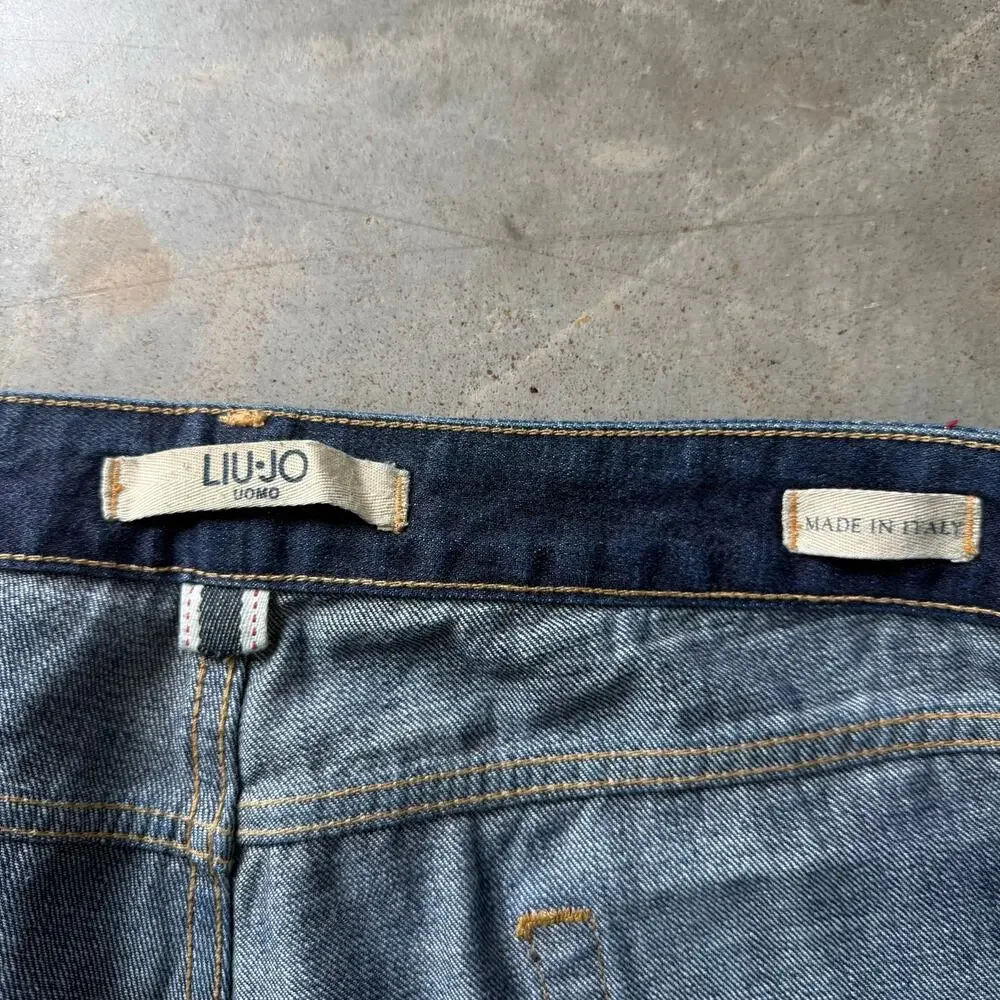 Liu Jo Straight Leg Medium Wash Classic Selvedge Jeans Size 38x33 Made in Italy